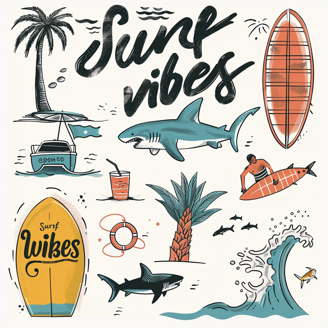 surf vibes collection, 🏝️ So why wait? Shop our Surf Vibes T-Shirts today and bring a little piece of paradise wherever you go. 🌴 Don't just ride the waves – live them! 🏄‍♀️