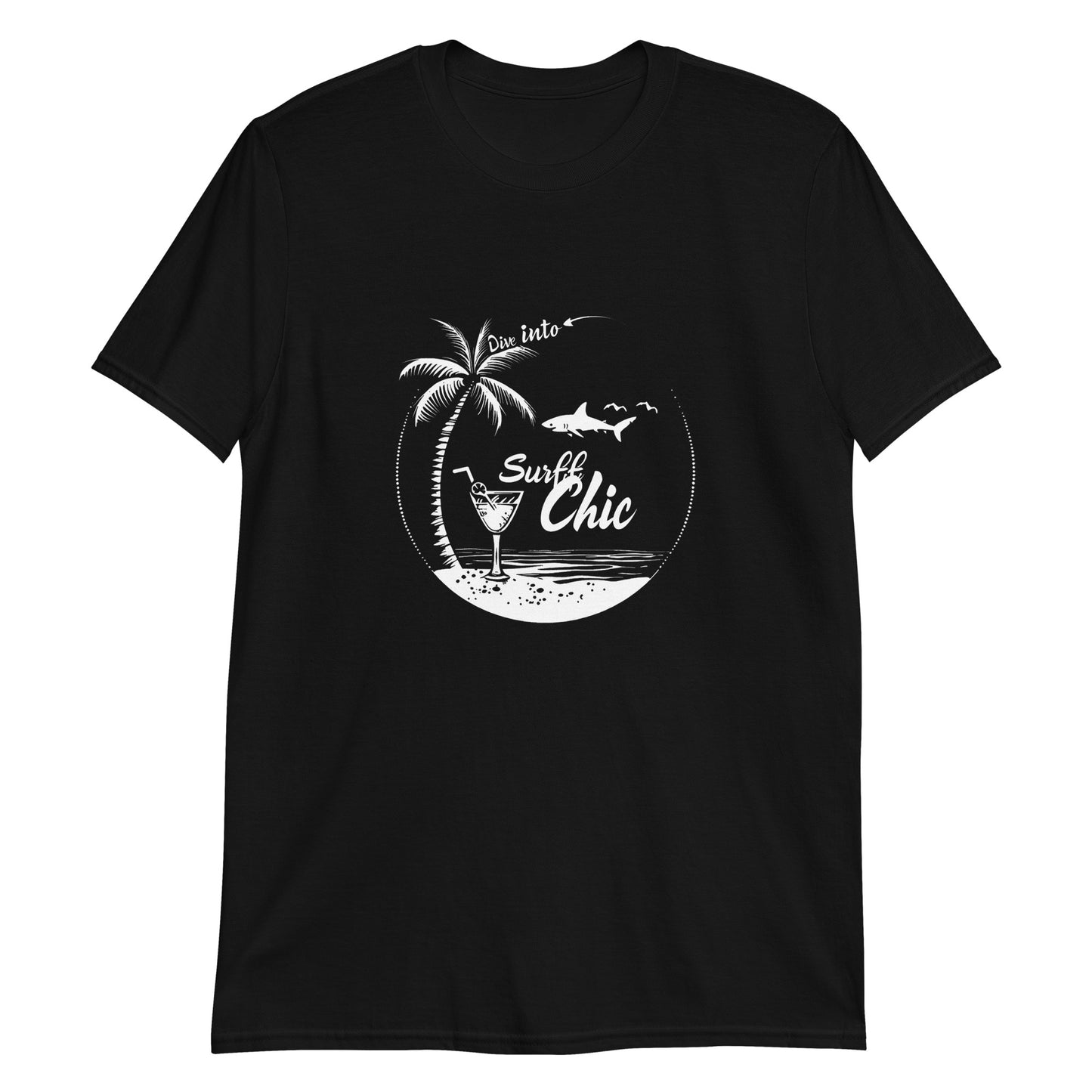 Dive into surf | Black | Unisex T-Shirt