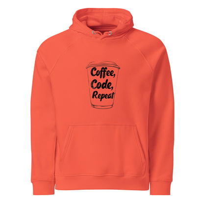 Coffee Code Repeat Unisex organic cotton hoodie