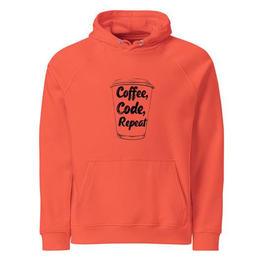 Coffee Code Repeat Unisex organic cotton hoodie